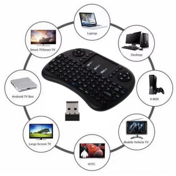 mini teclado usb led touchpad smart tv pc ps3 - Imagem 2
