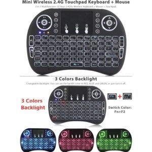 mini teclado usb led touchpad smart tv pc ps3