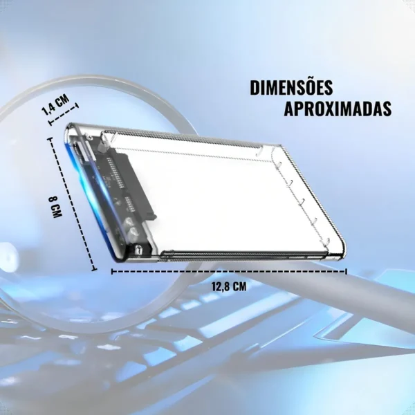 Case Para Hd 3.0 Externo Ssd Hdd Sata 2.5 Usb Notebook Pc Ps4 Transparente - Imagem 3