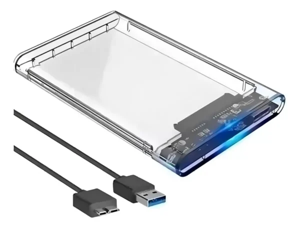 Case Para Hd 3.0 Externo Ssd Hdd Sata 2.5 Usb Notebook Pc Ps4 Transparente