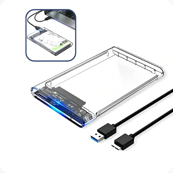 Case Para Hd 3.0 Externo Ssd Hdd Sata 2.5 Usb Notebook Pc Ps4 Transparente - Imagem 5