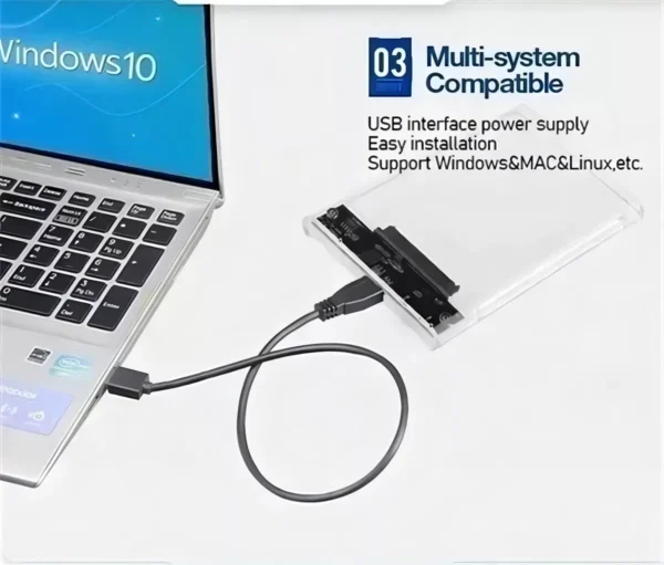 Case Para Hd 3.0 Externo Ssd Hdd Sata 2.5 Usb Notebook Pc Ps4 Transparente - Imagem 7