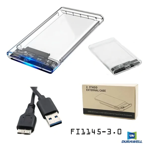 Case Para Hd 3.0 Externo Ssd Hdd Sata 2.5 Usb Notebook Pc Ps4 Transparente - Imagem 9