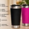 Copo Térmico Inox 473ml com Tampa Anti-Vazamento e Abridor - Mantém Gelado e Quente por Horas CORES DIVERSAS