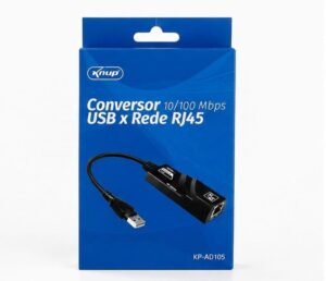 Conversor USB x Rede Rj45 10/100