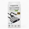 Adaptador Hub 4 em 1 Type-C USB-C para HDMI 4K + VGA + USB 3.0 + PD